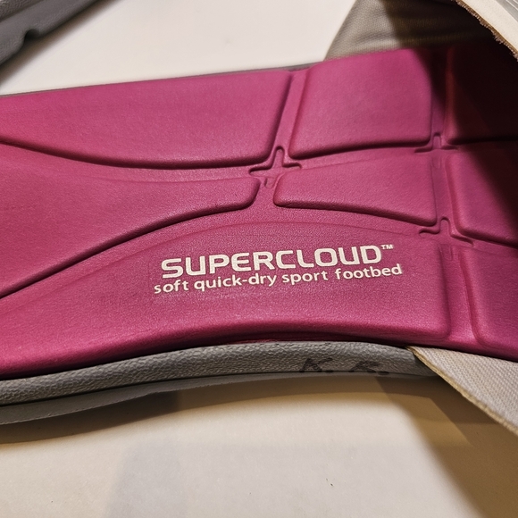 Adidas Supercloud white grey and pink slides size W9 US - Picture 4 of 5